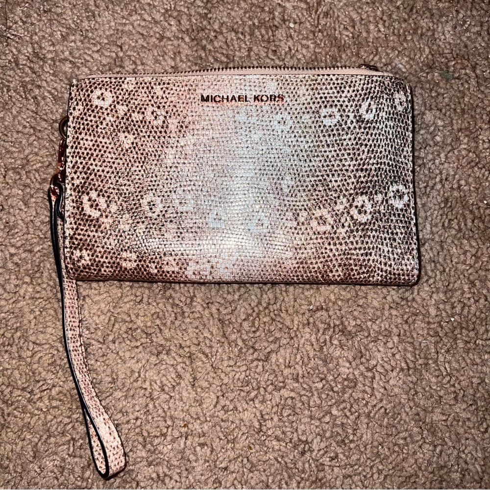 Michael Kors snake skin wristlet